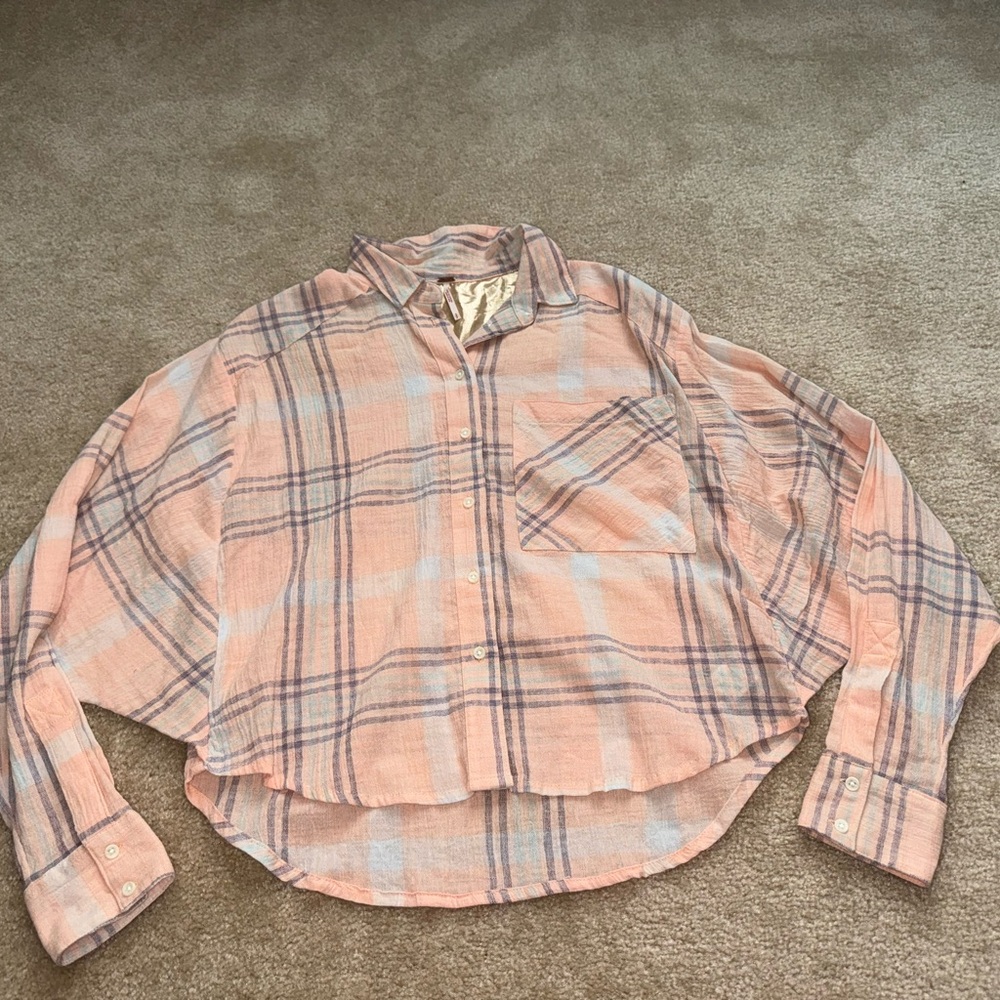 Free people cropped button down - Picture 2 of 4